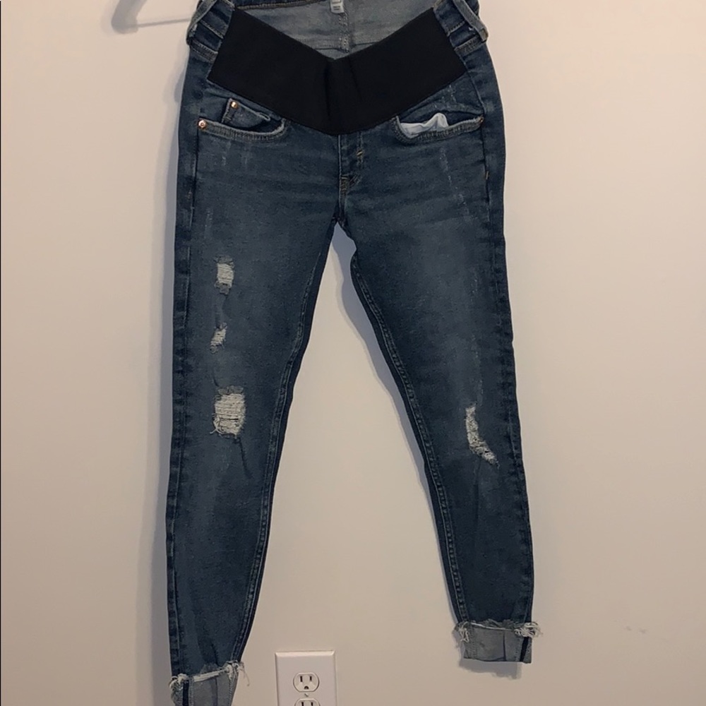 River Island distressed maternity Jeans
